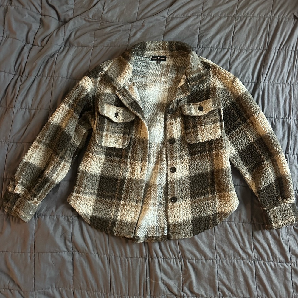Amazing Lace Black and Gray Teddy Jacket